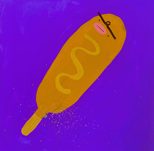 CURSED CORN DOG ORIGINAL PAINTING