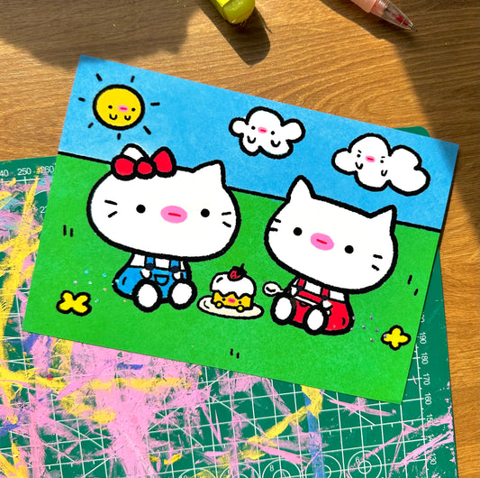 CURSED KITTY & CAKE PRINT